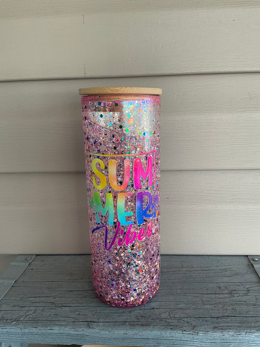 Summer Vibes Glass Tumbler