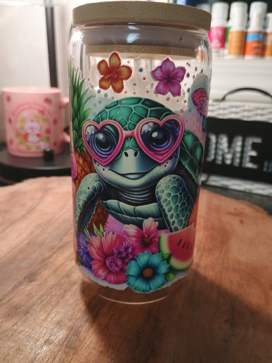 I need vitamin sea cute turtle glass can