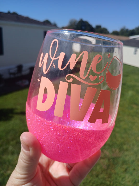 Wine Diva stemless Wine Glass